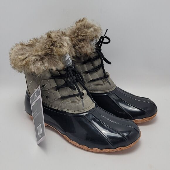 Frogg Toggs DriDucks Waterproof Faux Fur Collar Bailey Lace-Up Boot Size 9 - Picture 1 of 11